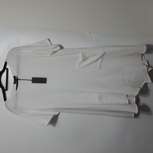 COMFY USA Women's L Boho Gauzy Asymmetrical or Shark Bite Hem Dress